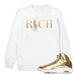 Match Jordan 6 Pinnacle | Country Club Rich | White Sweatshirt Crewneck