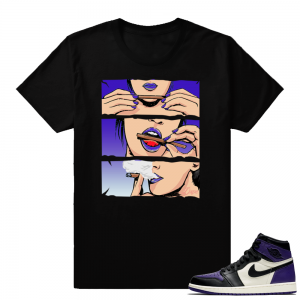 Purple Jordan 1  | Blunts | Black shirt