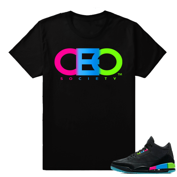 Quai 54 retro 3 match shirts  CEO Society Logo  Black tee