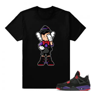 Raptor 4s shirt match  Pinocchio x Raptors  Black Tee