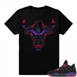 Raptors 4s Sneaker tee Shirts to Match  Rare Air Bull 4s  Black Tee