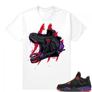 Raptors Jordan Retro 4 shirts  Raptor head 4s  White Tee