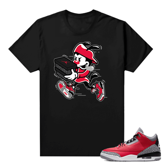 Red Cement 3s shirt black - Double Up