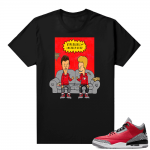 Red Cement 3s shirt black - Hype Beavis and Sneakerhead