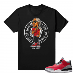 Red Cement 3s shirt black - Future Life Is Good