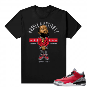 Red Cement 3s shirt black - Nipsey Hussle Motivate