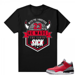 Red Cement 3s shirt black - 3rd Pick