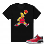 Red Cement 3s shirt black - Air Homer