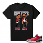 Red Cement 3s shirt black - Bad Boys