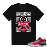 Red Cement 3s shirt black - Designer Mashup