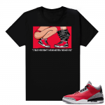 Red Cement 3s shirt black - No 350s