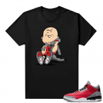 Red Cement 3s shirt black - Designer Charlie