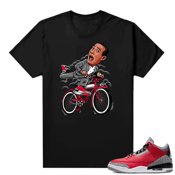 Red Cement 3s shirt black - Fresh Peewee