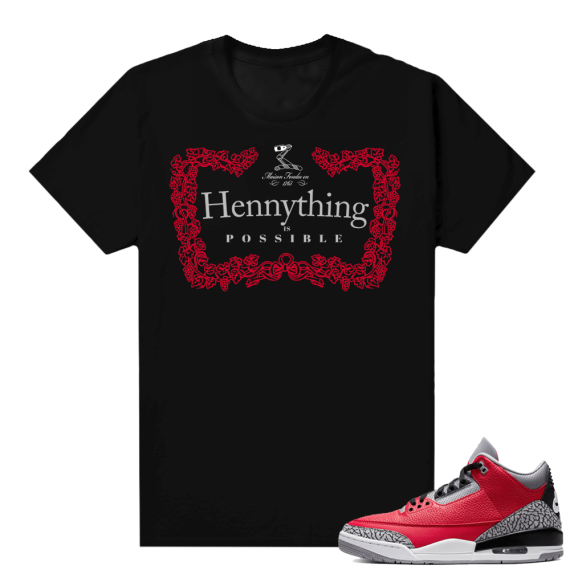 Red Cement 3s shirt black - Hennything