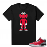 Red Cement 3s shirt black - Elmo 3s