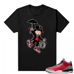 Red Cement 3s shirt black - Monopoly Bred