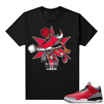 Red Cement 3s shirt black - Slam Dunk All Star 3s