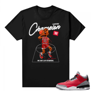 Red Cement 3s shirt black - SLAM DUNK Champion 88