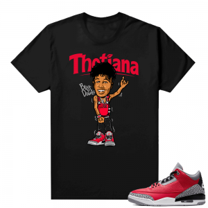 Red Cement 3s shirt black - Thotiana