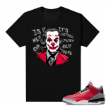 Red Cement 3s shirt black - Joker