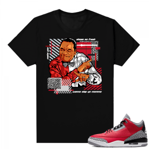 Red Cement 3s shirt black - Shoes So Fresh