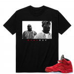 Retro 5 Jordan shirt match Red Suede - REAL RAP - Black