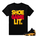 Match Retro 13 Jordan shirt | Shoe Game Lit | Black shirt