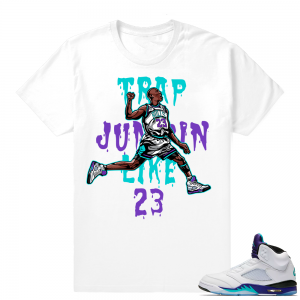 Retro 5 sneaker shirts Grape 5 | Trap Jumpin Like | White shirt