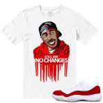 Match Varsity Red 11 lows Jordan Retros | Still See No Changes | White T shirt