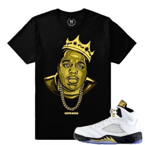 Match Olympic 5 Jordan Retro | Biggie Gold Statue | Black T shirt