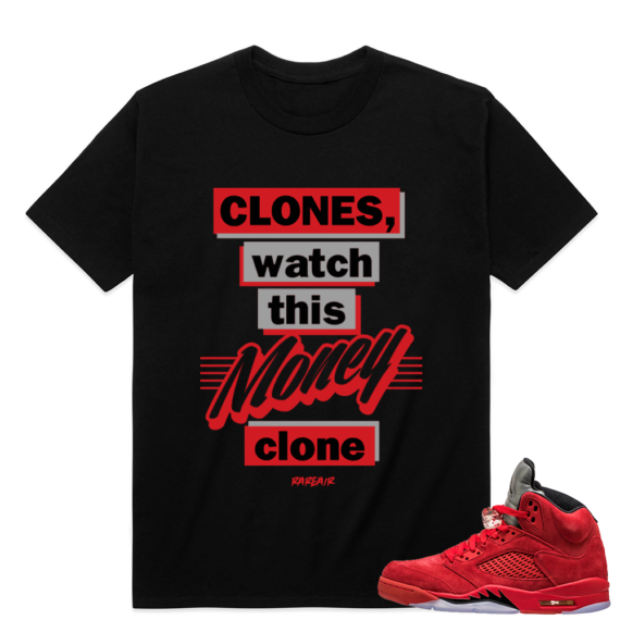 Retro Jordan 5  tees shirts - Money Clone - Black