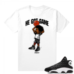 Reverse He Got Game Jordan 13 shirt White - He Got Game