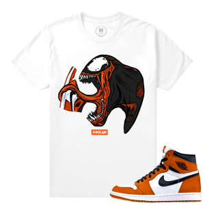 Match Reverse Shattered Backboard 1s Jordan Retro | Venom | White T shirt