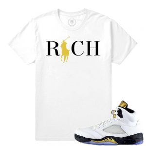 Match Olympic 5 Jordan Retro | Country Club Rich | White T shirt