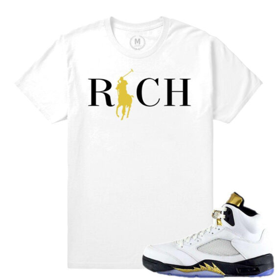 Match Olympic 5 Jordan Retro | Country Club Rich | White T shirt