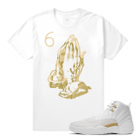 Match OVO 12 Jordan Retro| 6 God | White T shirt