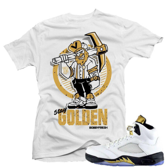 Match Olympic 5 Jordan Retro| Stay Golden |White T shirt