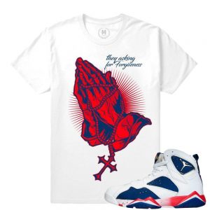 Match Jordan 7 Tinker Alternate |Forgiveness| White T shirt