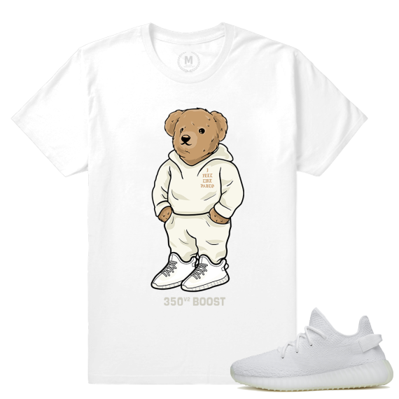 Match Yeezy Boost 350 V2 Cream White | 350 Boost Bear | White T shirt