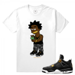 Match Jordan 4 Royalty | Kodak x Royalty | White T shirt