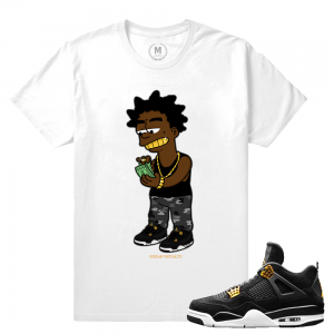 Match Jordan 4 Royalty | Kodak x Royalty | White T shirt