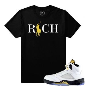 Match Olympic 5 Jordan Retro | Country Club Rich | Black T shirt