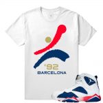 Match Jordan 7 Tinker Alternate | Barcelona 92 | White T shirt