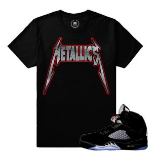 Match Jordan 5 Black Metallic OG | Metallic 5s | Black T shirt