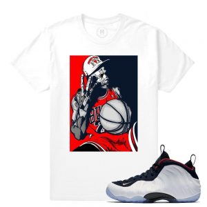 Match Olympic Foams| 3 Peat | White T shirt