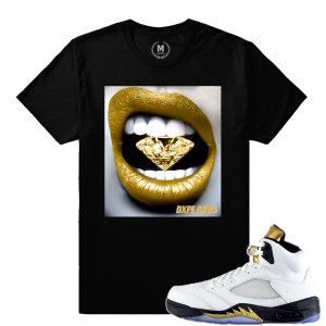 Match Olympic 5 Jordan Retro | Diamond Lips | Black T shirt