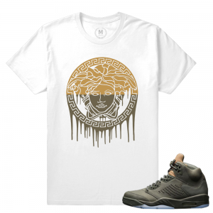 Match Jordan 5 Take Flight | Medusa Drip | White T shirt