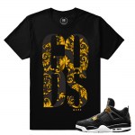 Match Jordan 4 Royalty | Gods Floral | Black T shirt