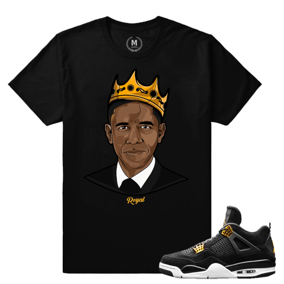 Match Jordan 4 Royalty | Obama | Black T shirt