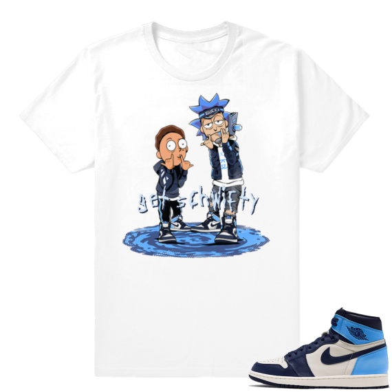 Obsidian UNC 1s | Get Schwifty | White Shirt